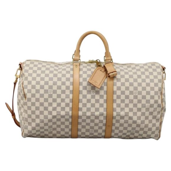 LOUIS VUITTON Damier Azur Keepall Bandouliere 55 Boston Bag N41429 Auth BD1851AV - Picture 2 of 16